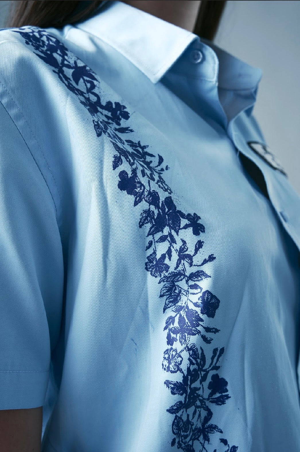 Helmet button up shirt in blue