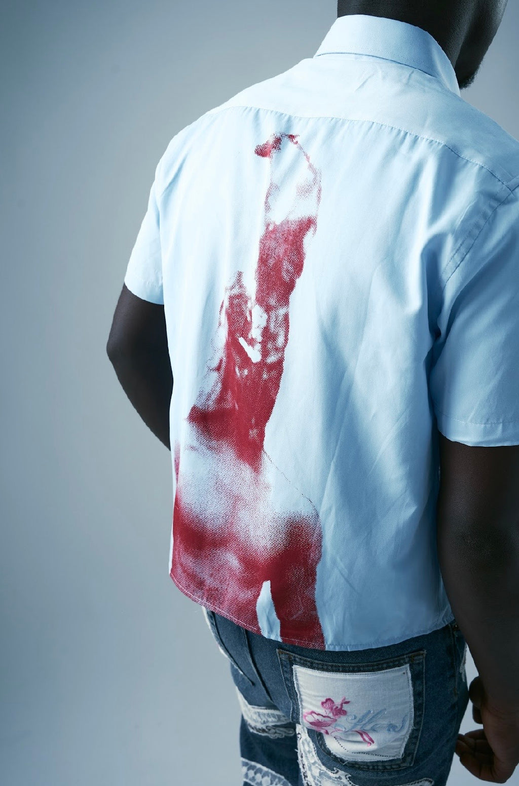 Helmet button up shirt in blue