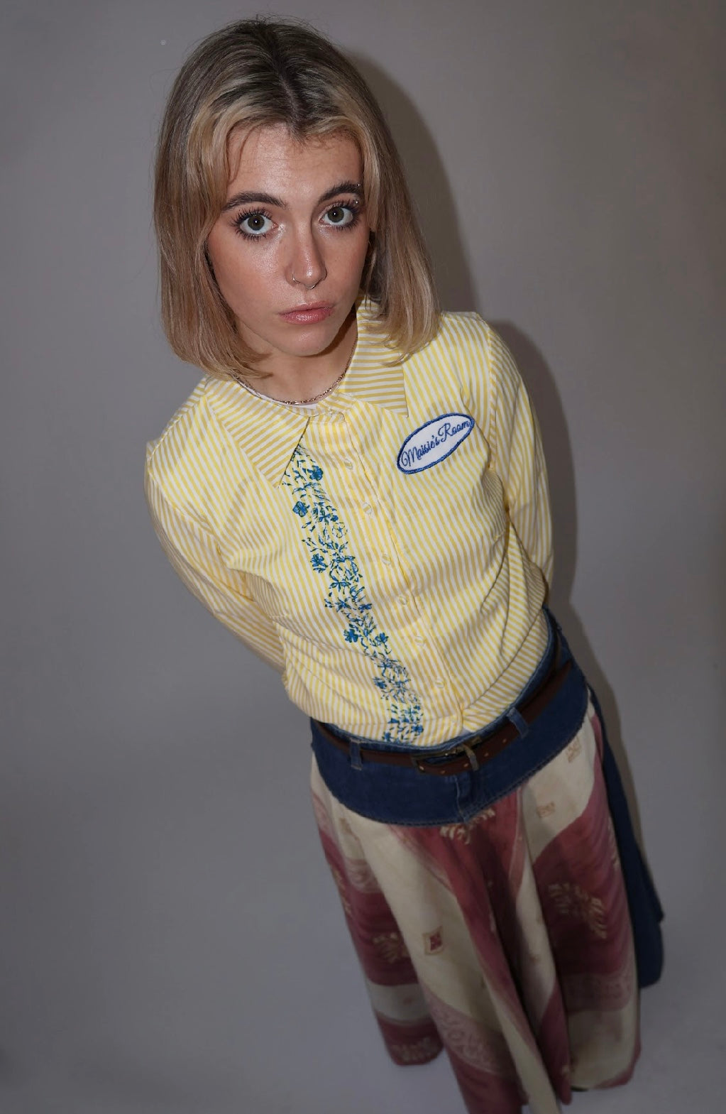 West button up shirt in yellow